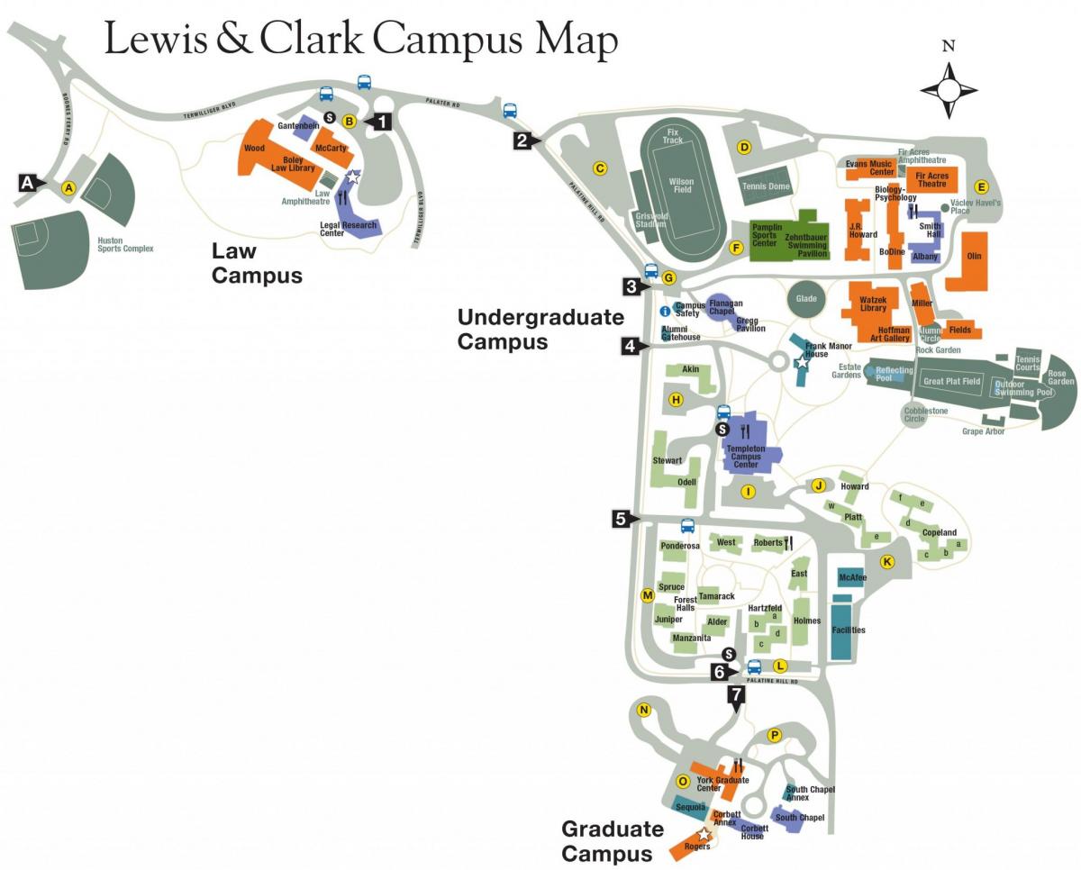 نقشه, lewis and clark, کالج