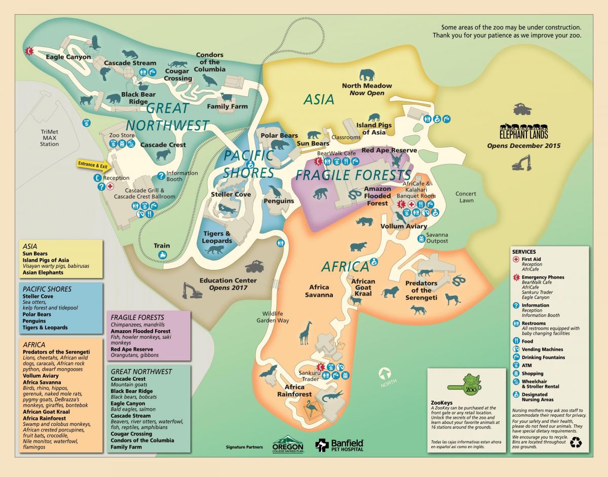 نقشه از باغ وحش اورگان