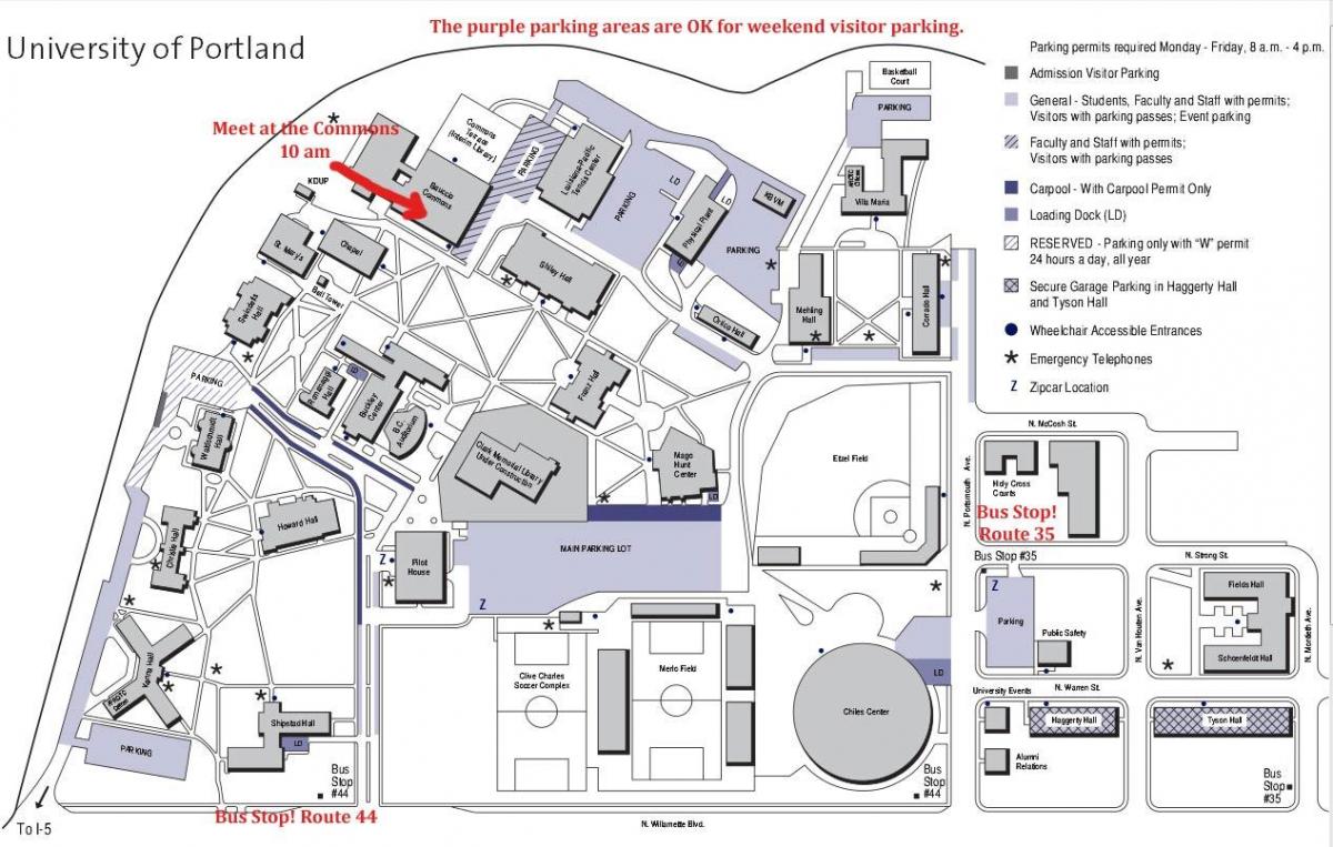دانشگاه پورتلند نقشه
