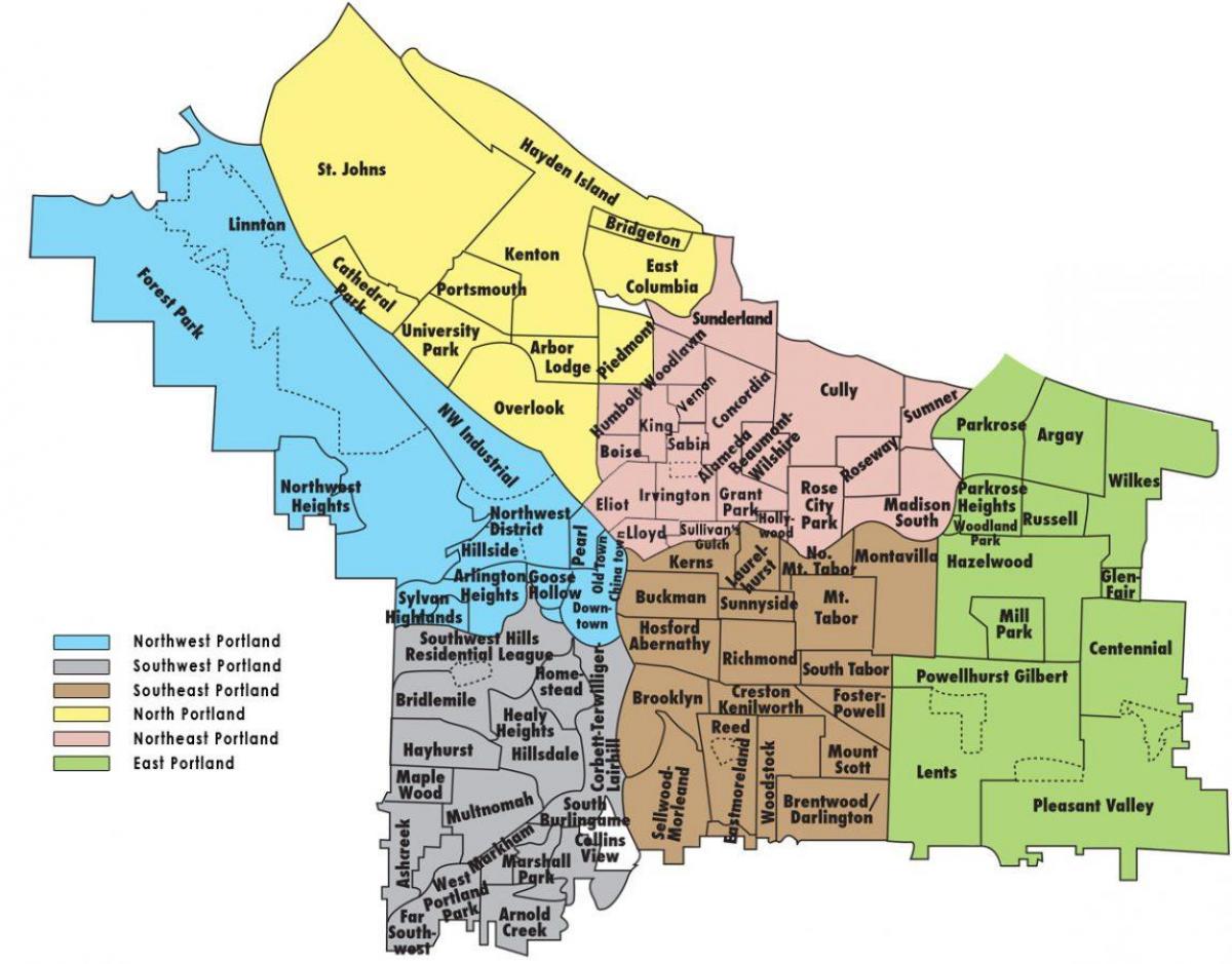 پورتلند اورگان محله نقشه