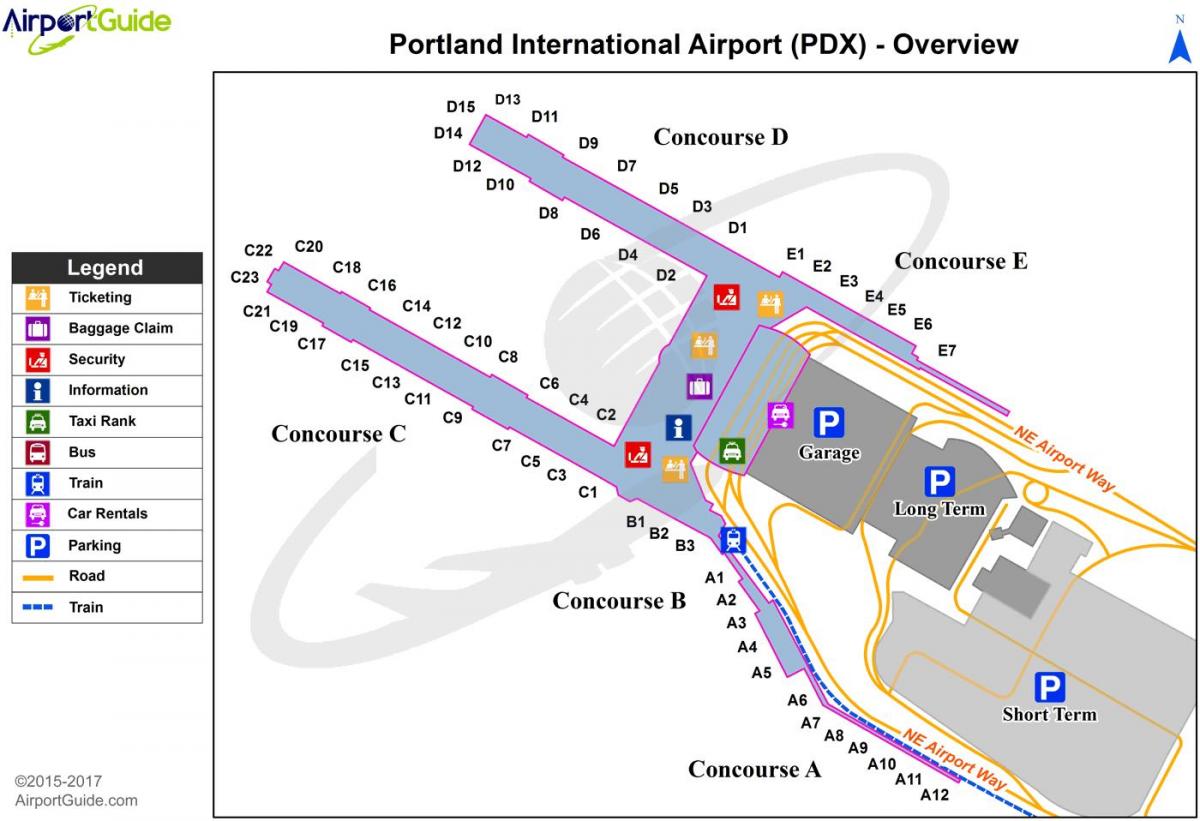 نقشه از فرودگاه بین المللی پورتلند
