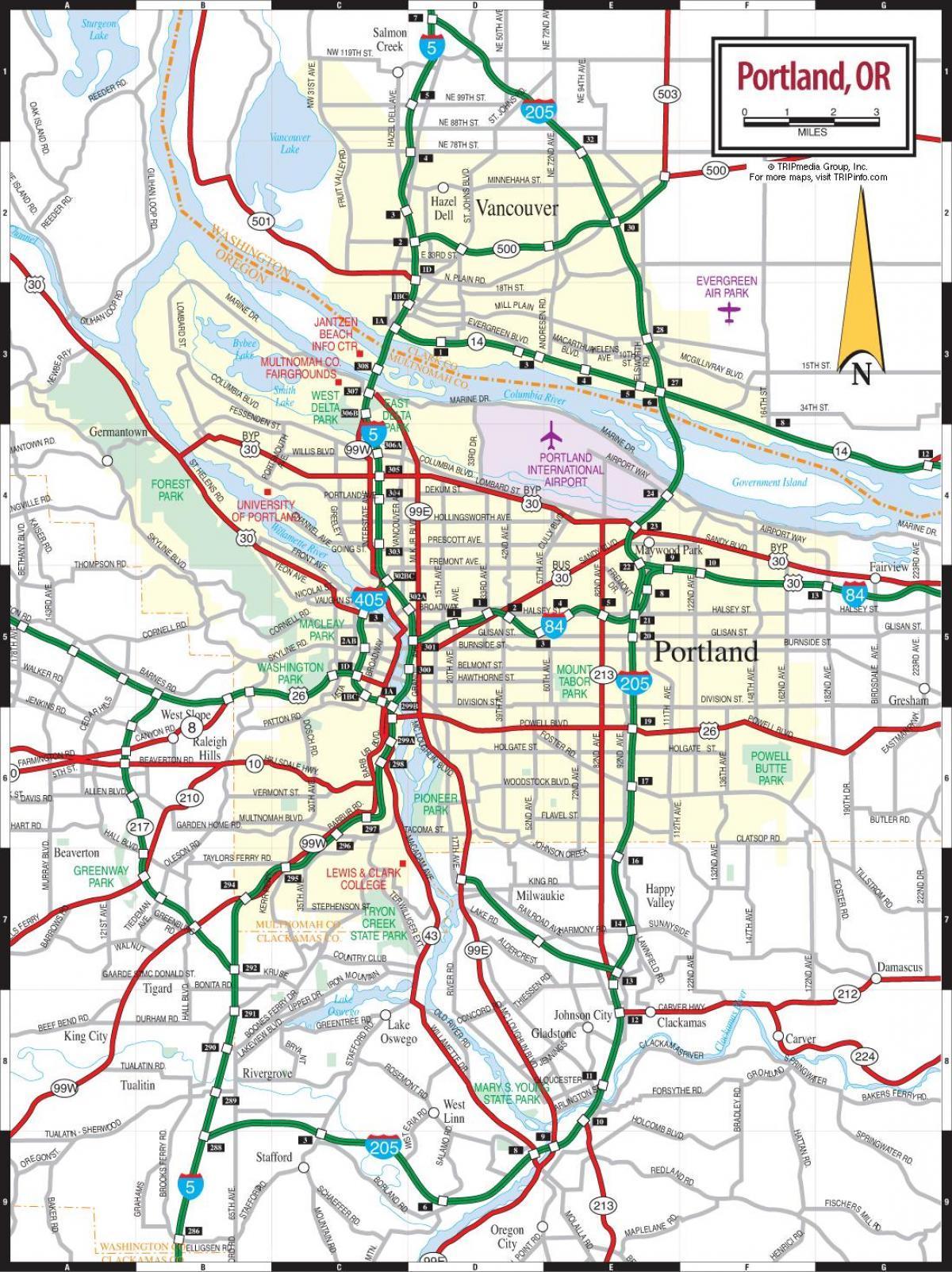 نقشه مترو منطقه پورتلند